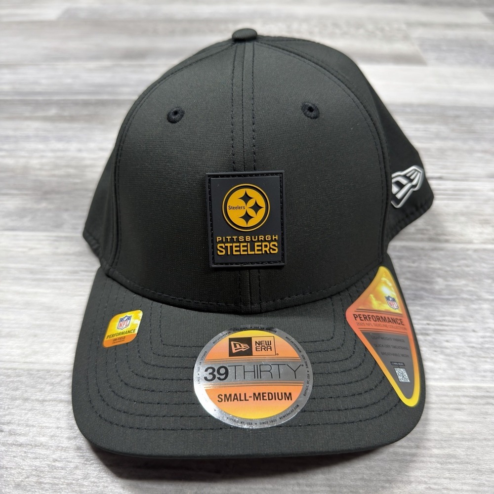 New Era Pittsburgh Steelers 2025 Sideline 39THIRTY Flex Men's Hat S/M Cap Black